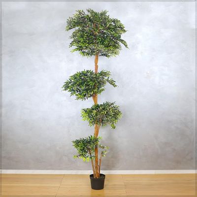 260cm Artificial Ficus Plant, Faux Plant with Flexible Green Leaves, Simulated Trunk & Pot, Waterproof Odorless Fake Plant, Maintenance-Free & Long-Lasting Fake Tree for Home Office Event Decor