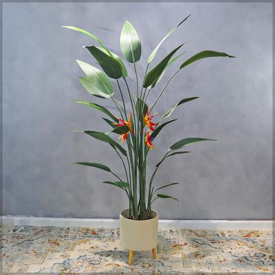 170cm Tall Bird of Paradise Plant, Realistic Faux Plants with Flexible Stem, Green Leaves & Tropical Flower, Everlasting, UV-Resistant, Maintenance-Free & No Watering Fake Plants for Home Decor
