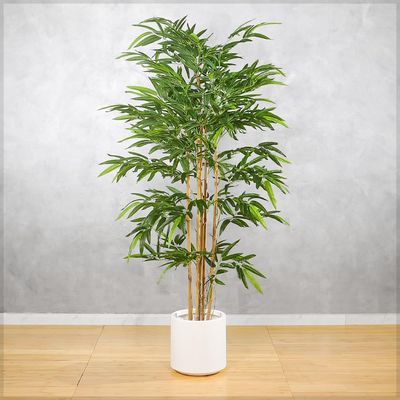 Artificial Bamboo Plant, Realistic Faux Plants Green Leaves with Clear Leaf Texture, Waterproof, Fade-Resistant, Pet-Friendly & Maintenance-Free Fake Tree for Home Office Event Decor (170cm)