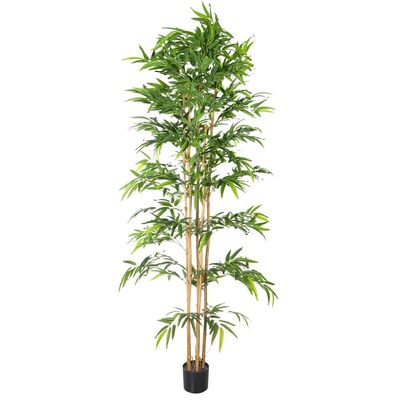 Artificial Bamboo Plant, Realistic Faux Plants Green Leaves with Clear Leaf Texture, Waterproof, Fade-Resistant, Pet-Friendly & Maintenance-Free Fake Tree for Home Office Event Decor (230cm)