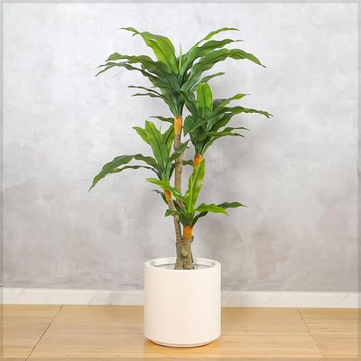 Artificial Dracaena Plant, Realistic Faux Plant with Lush Green Leaves & Sturdy Pot, Eco-Friendly, Waterproof & Maintenance-Free Fake Tree, No-Watering Fake Plants for Home Event Decor (110cm)