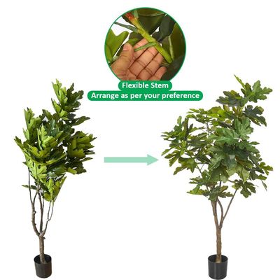Artificial Fiddle Leaf Fig Tree, 190cm Tall Faux Indoor Plant with Green Leaves & Durable Pot, No Watering, Waterproof & UV Resistant Fake Tree, Long-Lasting & Pet-Friendly Fake Plants Decor