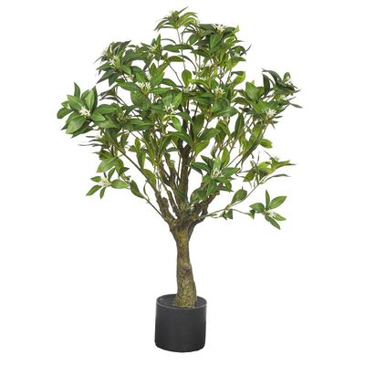 Artificial Jasmine Tree, 95cm Tall Ultra-Realistic Tree with Delicate White Flowers & Green Leaves, Fade-Proof, Pet-Friendly & Maintenance-Free Faux Trees for Home Office Indoor/Outdoor Decor