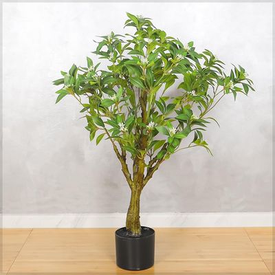 Artificial Jasmine Tree, 95cm Tall Ultra-Realistic Tree with Delicate White Flowers & Green Leaves, Fade-Proof, Pet-Friendly & Maintenance-Free Faux Trees for Home Office Indoor/Outdoor Decor