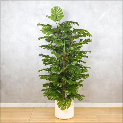 Stunning Monstera Plants, 150cm Tall Faux Plant with Green Leaves & Plastic Pot, Waterproof & Maintenance-Free Fake Plants, No-Watering & Long-Lasting Fake Tree for Home Decor, Commercial Space
