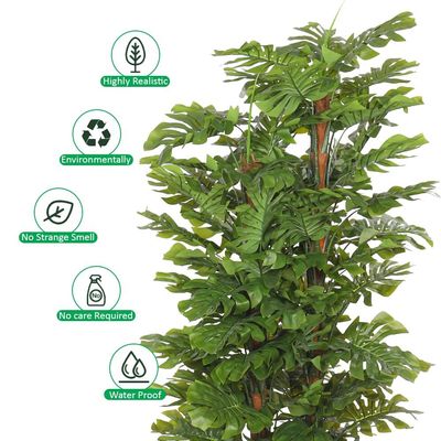 Stunning Monstera Plants, 150cm Tall Faux Plant with Green Leaves & Plastic Pot, Waterproof & Maintenance-Free Fake Plants, No-Watering & Long-Lasting Fake Tree for Home Decor, Commercial Space