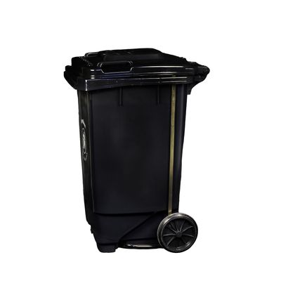 Geoplast HDPE Plastic Dustbin with Metal Pedal - 100 Liters, Black