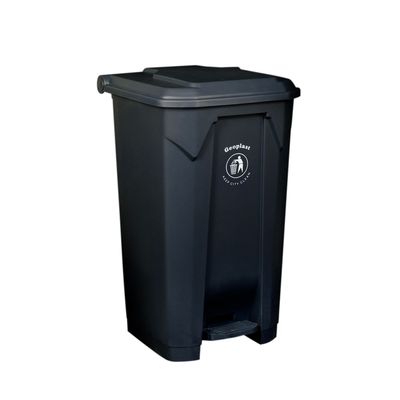 Geoplast Polypropylene Plastic Dustbin with Plastic Pedal - 45 Liters, Black