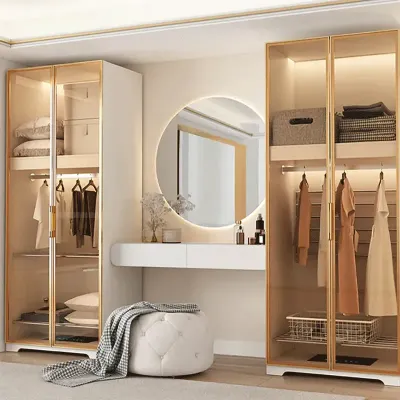 Makeup Vanity with Mirror & Pouf – Modern MDF Dressing Table L40xW100xH20