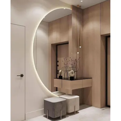 Customize Half Moon Mirror Dressing Table  L35xW80xH25