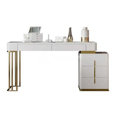 Champagne Marble Top Makeup Dressing Table – Luxury Vanity with Storage L45xW130xH82