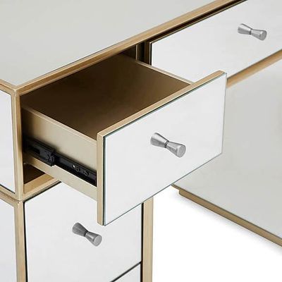 Patricia Dressing Table – Matte Champagne Off-White Finish L40xW120xH80