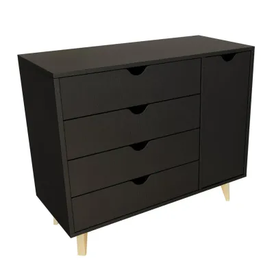 4-Drawer 1-Door Dresser – Modern Compact Storage L40xW130xH80