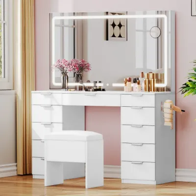 Cosmetics Vanity Desk – 11 Drawer Makeup Organizer L40xW140xH100