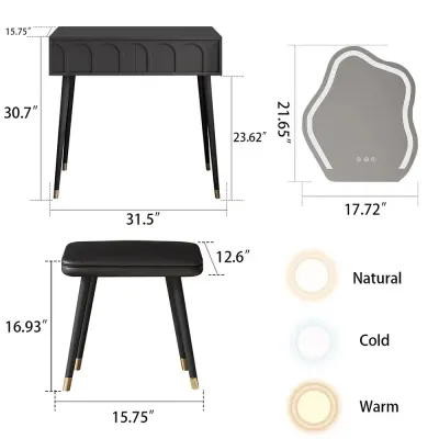 Modern Makeup Vanity Desk with Drawers – Chic & Functional Storage L40xW120xH90