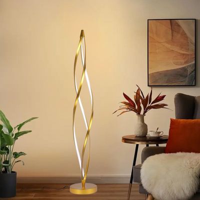 Modern LED Floor Lamp Home Decor Twisted Shaped Gold - 3 Years Warranty