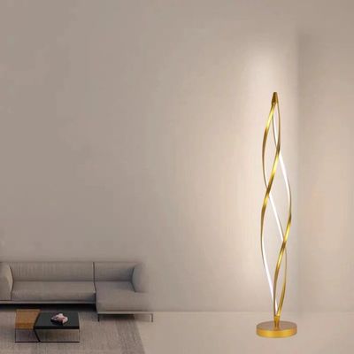 Modern LED Floor Lamp Home Decor Twisted Shaped Gold - 3 Years Warranty