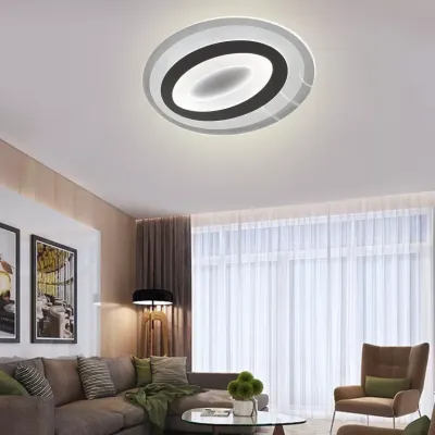 Modern Glass Flush Mount Ceiling Light - 3 Color Light Changeable - 3 Years Warranty