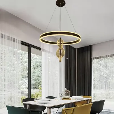 Modern LED Pendant Light Black - 3 Color Light Changeable - 3 Years Warranty
