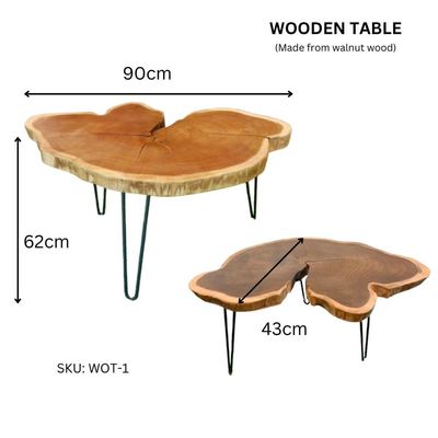 Wooden Coffe Table-90×43×62CM- Natural Wood Color