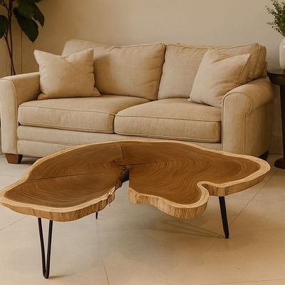 Wooden Coffe Table-90×43×62CM- Natural Wood Color