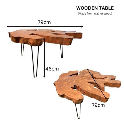 Wooden Coffe Table-79×79×46CM- Natural Wood Color
