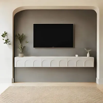 Snuggle Wall-Mounted TV Unit Cabinet with Wall Shelf – Modern TV Stand & TV Media Unit