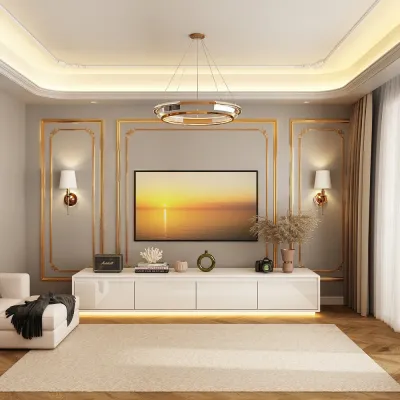 White High Gloss Entertainment Console – Modern TV Stand & TV Media Unit