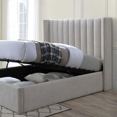 Avril Hydraulic Storage Velvet Bed – King Size 180 x 200 cm Upholstered Bed Frame with Hidden Storage