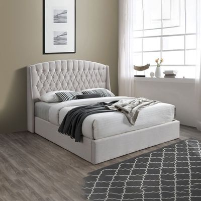Antica Hydraulic Storage Velvet Bed – King Size 180 x 200 cm Upholstered Bed Frame with Hidden Storage
