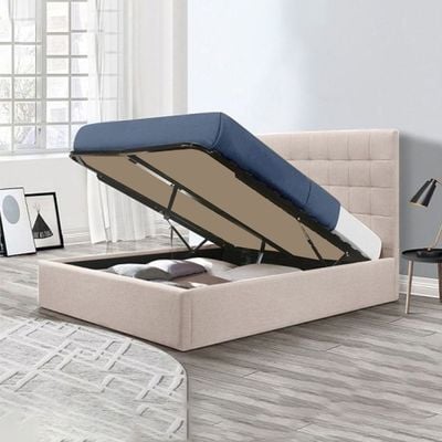 Malcolm Hydraulic Storage Velvet Bed – King Size 180 x 200 cm Upholstered Bed Frame with Gas Lift Hidden Storage