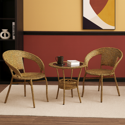 Patio Rattan Outdoor Dining Sets | Outdoor Table and Wicker Chairs for outdoor & indoor | Poolside or Backyard Balcony Sets, Dining Chair for Restaurants and Hotels (Golden) Patio Rattan Outdoor Dining Sets | Outdoor Table and Wicker Chairs for outdoor & indoor | Poolside or Backyard Balcony Sets, Dining Chair for Restaurants and Hotels (Golden)