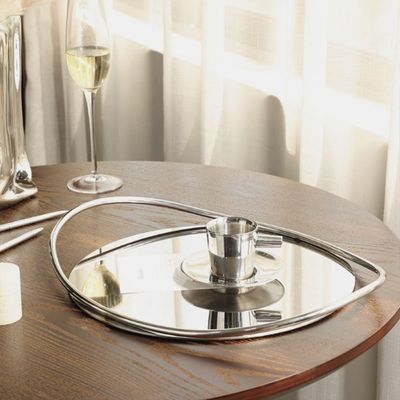 Luxury Stainless Steel Ovaltray Woth Steel Handles By Quesera