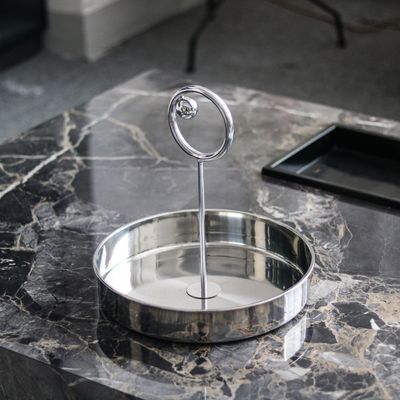 Dot-Line Round Stainless Steel Tray