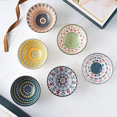 Quesera  Ceramic Cereal Bowls Salad,Soup,Rice Bowl Set,Multicolor (4.5 Inch)  Quesera  Ceramic Cereal Bowls Salad,Soup,Rice Bowl Set,Multicolor (4.5 Inch)