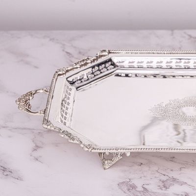 Bariq Silver Plated Brass-4 Pc Tea/Coffee Serving Set By Quesera  Bariq Silver Plated Brass-4 Pc Tea/Coffee Serving Set By Quesera