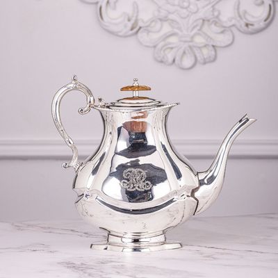 Bariq Silver Plated Brass-4 Pc Tea/Coffee Serving Set By Quesera  Bariq Silver Plated Brass-4 Pc Tea/Coffee Serving Set By Quesera