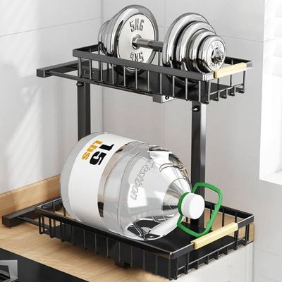 Adjustable 2-Tier Metal Storage Rack For Under-Sink, Kitchen, Bathroom, & Cupboards