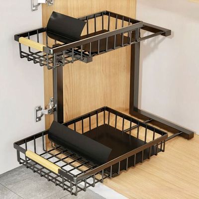 Adjustable 2-Tier Metal Storage Rack For Under-Sink, Kitchen, Bathroom, & Cupboards Adjustable 2-Tier Metal Storage Rack For Under-Sink, Kitchen, Bathroom, & Cupboards