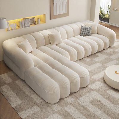 Fleece Fabric Overstuffed Sofa Set – Modern Living Room Furniture & Multifunctional Couch
