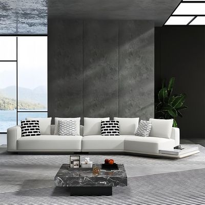 Linen Cotton Cloud Sofa Set – Light Luxury Sectional Sofa for Elegant Living Room Décor