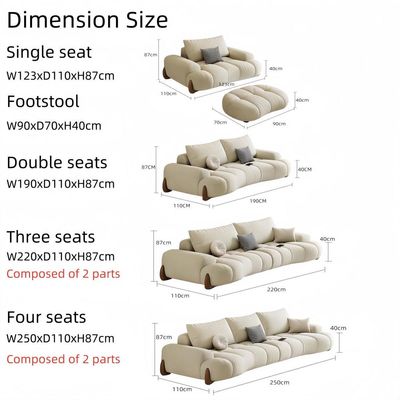 Light Luxury Cloud Shaped Fabric Sofa Set – Modern 3 Seater Sectional & Lounge Furniture