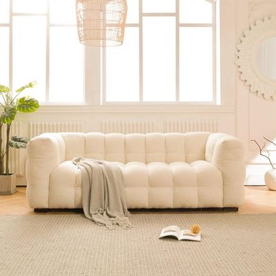 Fleece Fabric Cloud Shaped Sofa Chair Set – Overstuffed Living Room Seating & Modern Couch