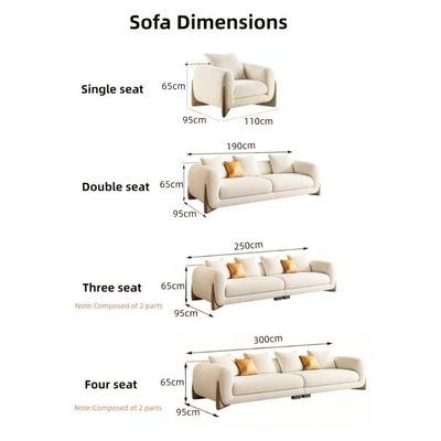 Fleece Fabric Overstuffed Sofa Set – Modern Living Room Sofa & Multifunctional Couch