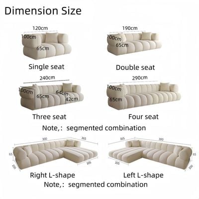 Fleece Fabric Cloud Shaped Sofa Chair Set – Overstuffed Living Room Sofa & Modern Seating