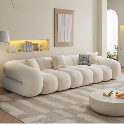 Luxury Cloud Shaped Sofa Set – Modern Fleece Fabric 3 Seater Sofa for Living Room & Office