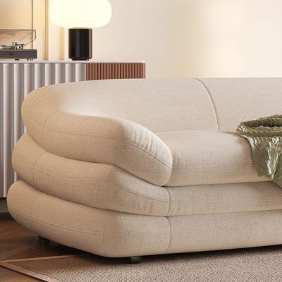 Fleece Fabric Overstuffed Sofa – Modern 3 Seater Sofa & Sectional Sofa for Living Room & Office