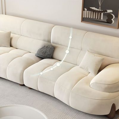 Luxury Fabric Cloud Shaped Sofa Set – Modern L Shape Sofa & 3 Seater Sofa for Living Room