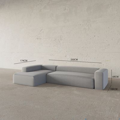 Gian 3 Seater L-Shape Sofa – Luxury Corner Sofa, Modern 3 Seater Sofa for Stylish Living