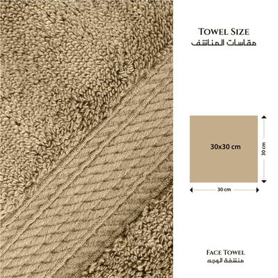 Premium Cotton Towel 30x30cm Face Towel  , 600 GSM Quick Dry and Durable , Linen